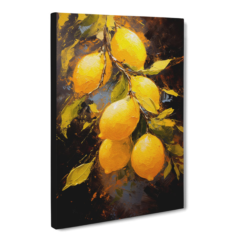 Lemon Fruit Impressionism No.2 - No Frame Print, 50cm H x 35cm W x 3cm D