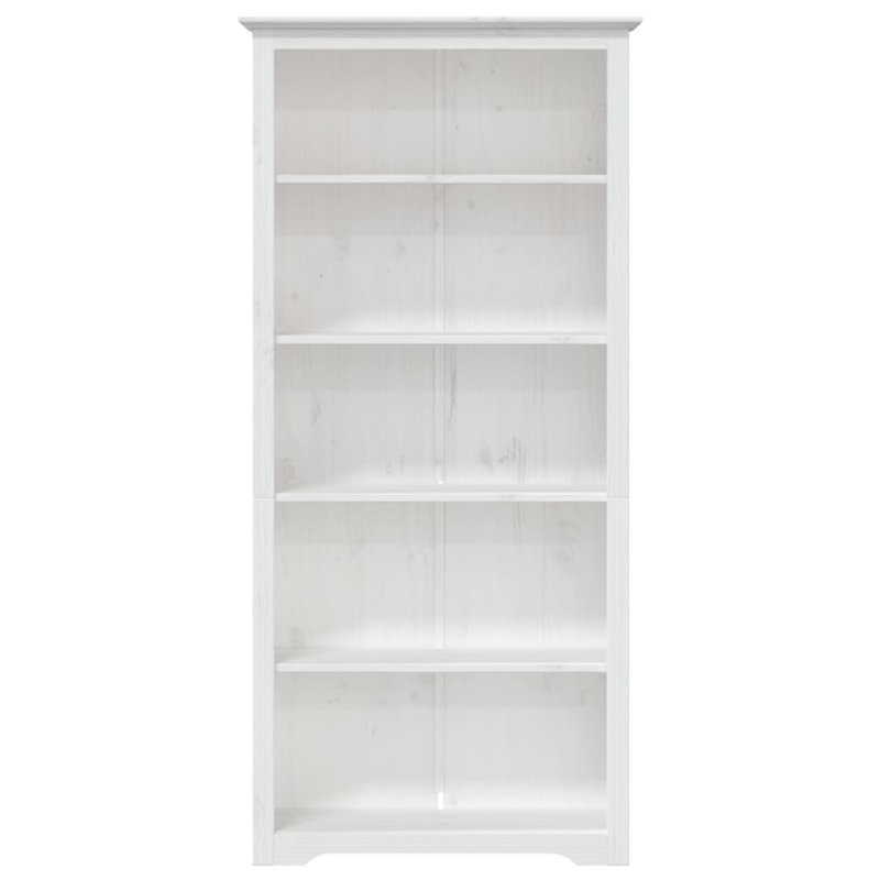 Bodo Bookcase "BODO" 82x40x173 cm Solid Wood Pine 5-Tier, White