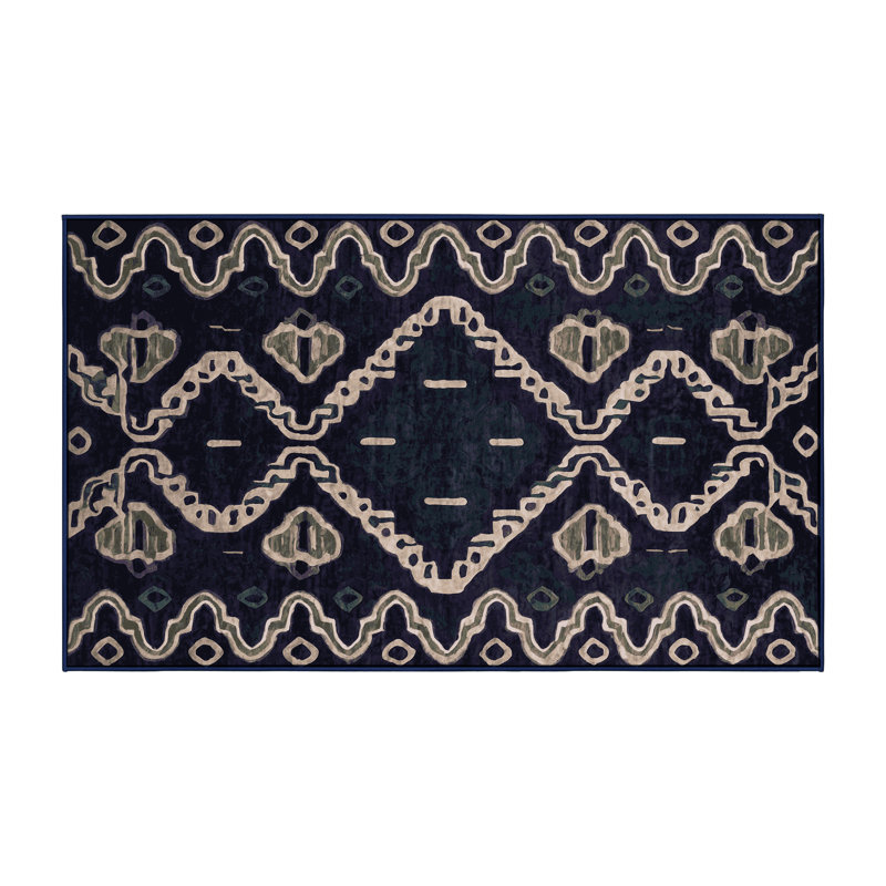 Machine Washable Purple Area Rug, Rectangle 7' x 10'