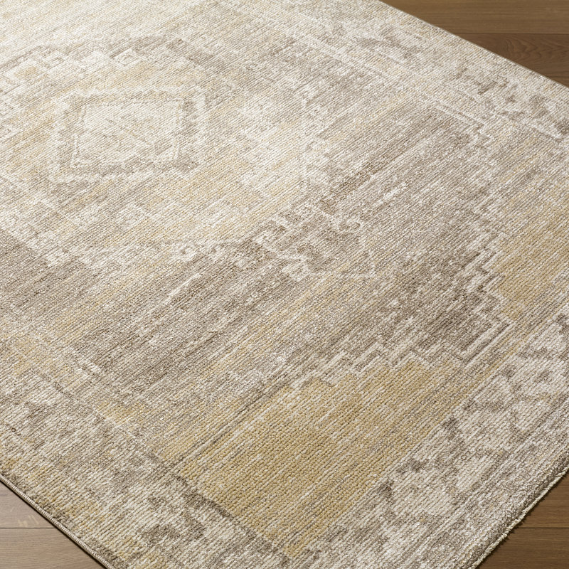 Moroccan Area Rug, Light Grey/Taupe/Off-White/Tan/Dark Brown, Rectangle 152 x 225 cm