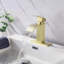 Robinet de lavabo de salle de bain en acier inoxydable brossé avec poignée simple