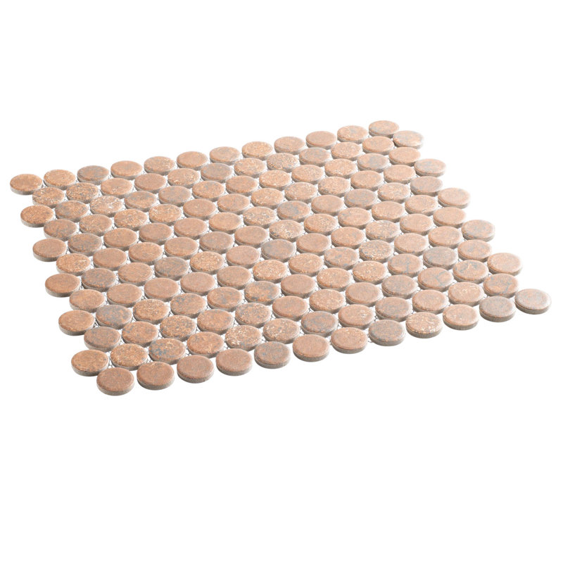 Estavo 3/4-in. Penny Round Stone Inspired Matte Porcelain Floor & Wall Mosaic Tile, Fyrelle