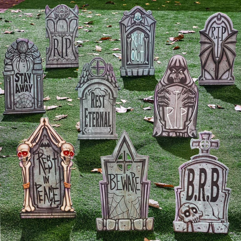 16 "9 pièces décorations d'Halloween pierres tombales décorations d'Halloween
