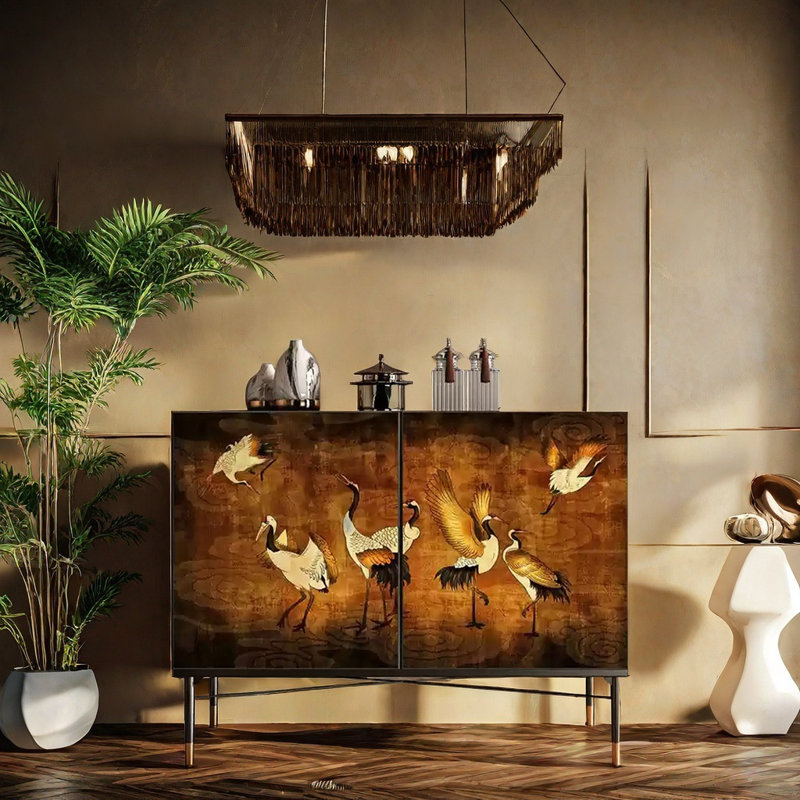 Armoire décorative peinte