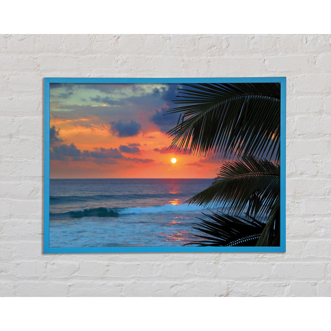 Gerahmtes Leinwandbild Stunning Blue Ocean Sunset