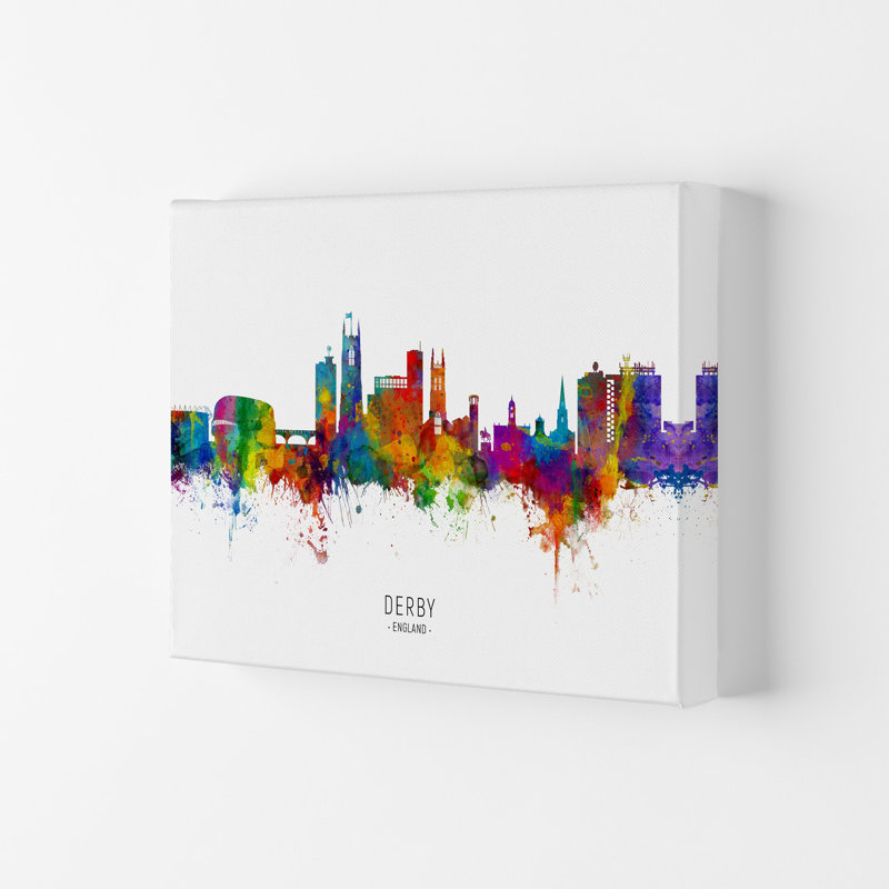 Derby England Skyline by Michael Tompsett - Print, Wrapped Canvas, 59.4cm H x 84cm W x 4cm D