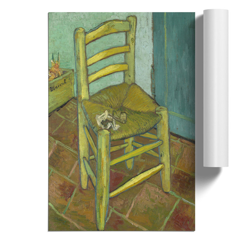 Vincents Chair by Vincent Van Gogh - Unframed Painting, 59cm H x 42cm W x 0.1cm D