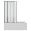 ANZZI Accordion-Style 56-in. x 33-in. Reversible Design 4-Panel Bathtub Shower Door with Frame and Hardware-99151027