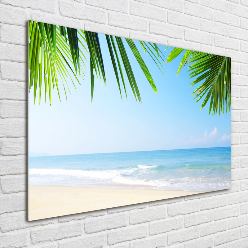 Tropical Beach - No Frame Print on Glass