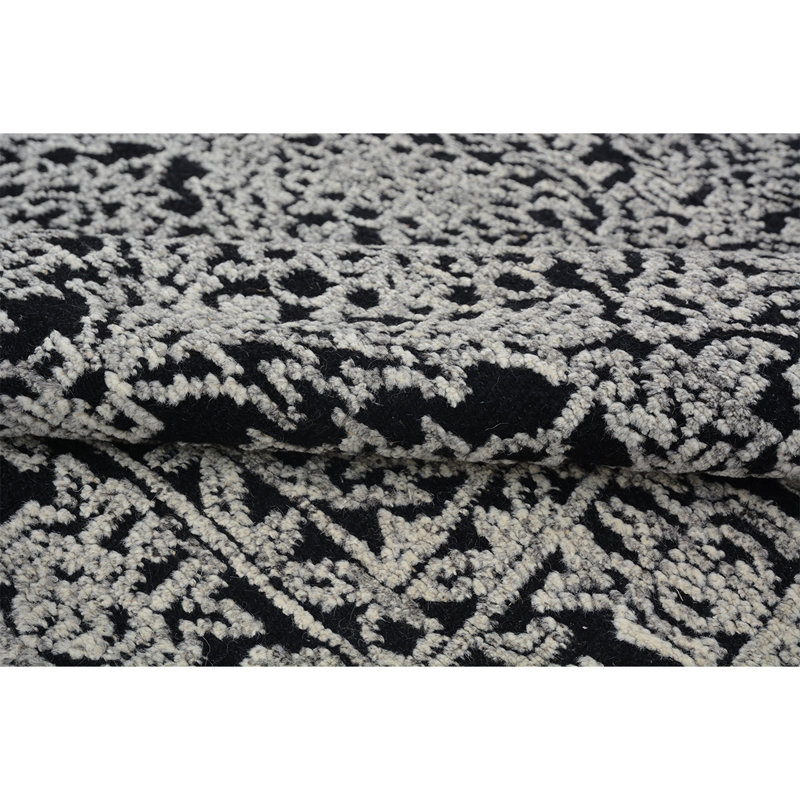 Wool Area Rug in Gray, Rectangle 8' x 10'