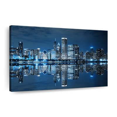 Chicago Night Lights sur impression sur toile