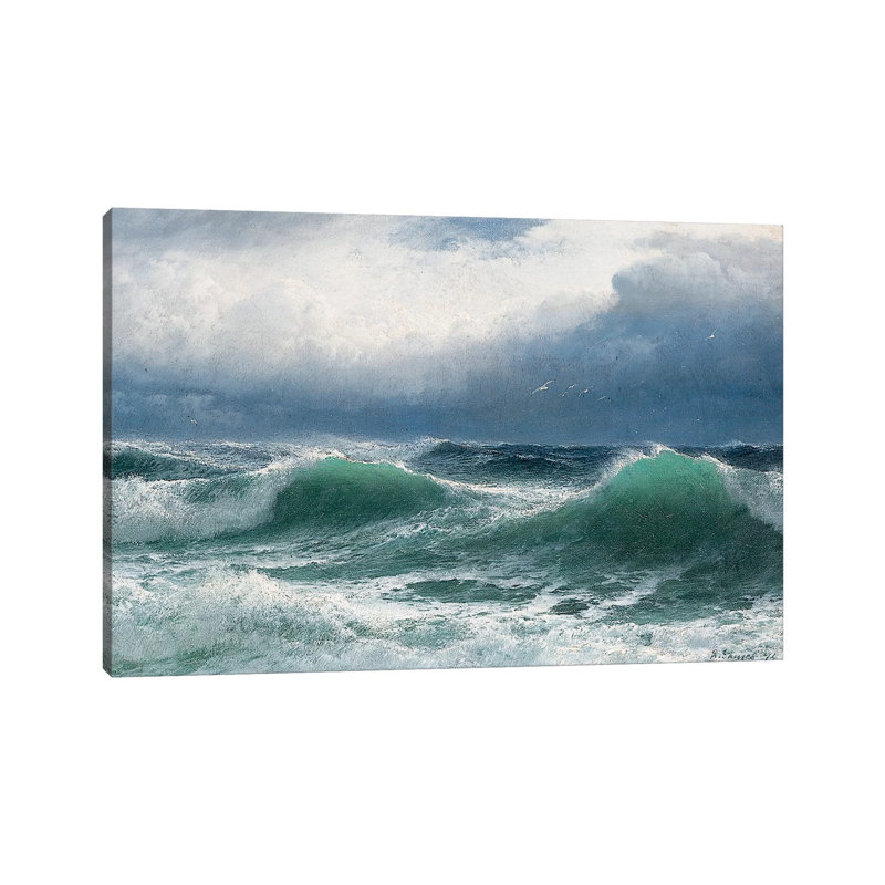 Stormy Sea With Translucent Breakers, 1894 by David James - Wrapped Canvas Print, 20.32 cm H x 30.48 cm W