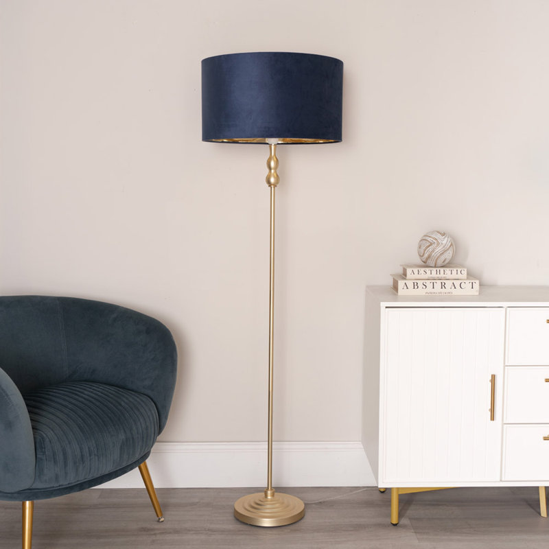 Travilah 151cm Traditional Floor Lamp, Brushed, Yes, Blue/Gold