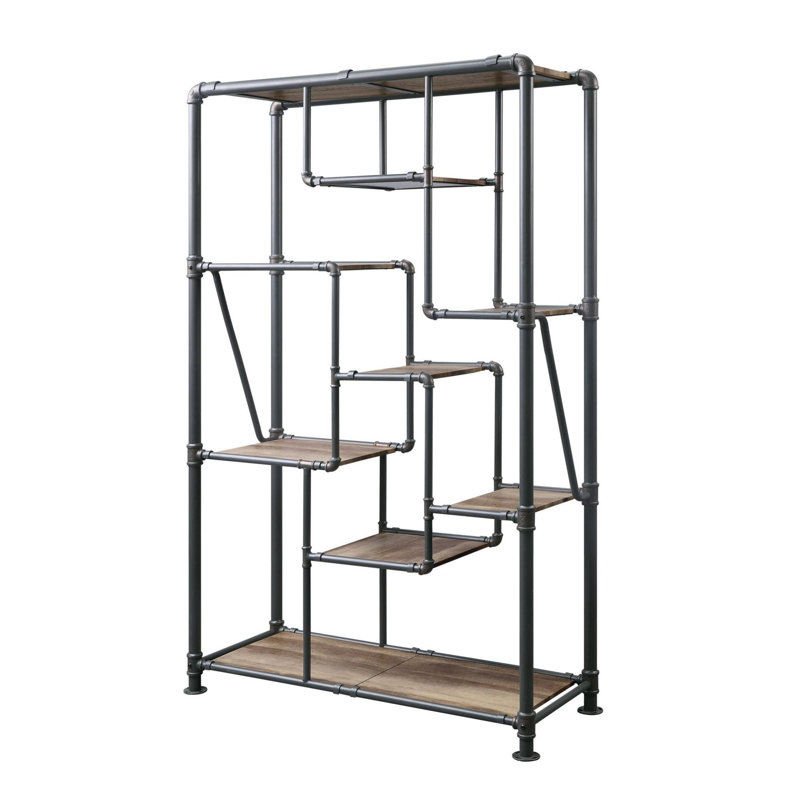 Antique Oak & Sandy Gray Finish Bookshelf