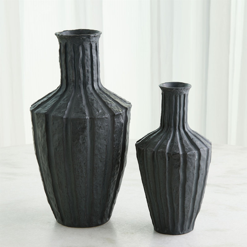 Emperor Handmade Earthenware Table Vase, 13.75" H x 6.75" W x 6.75" D