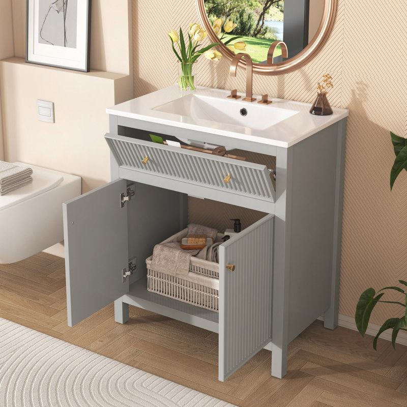 Ensemble de meuble-lavabo autoportant avec portes à fermeture douce 30 po.