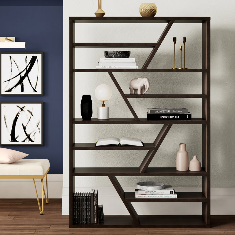 Dailey Geometric Bookcase, Espresso