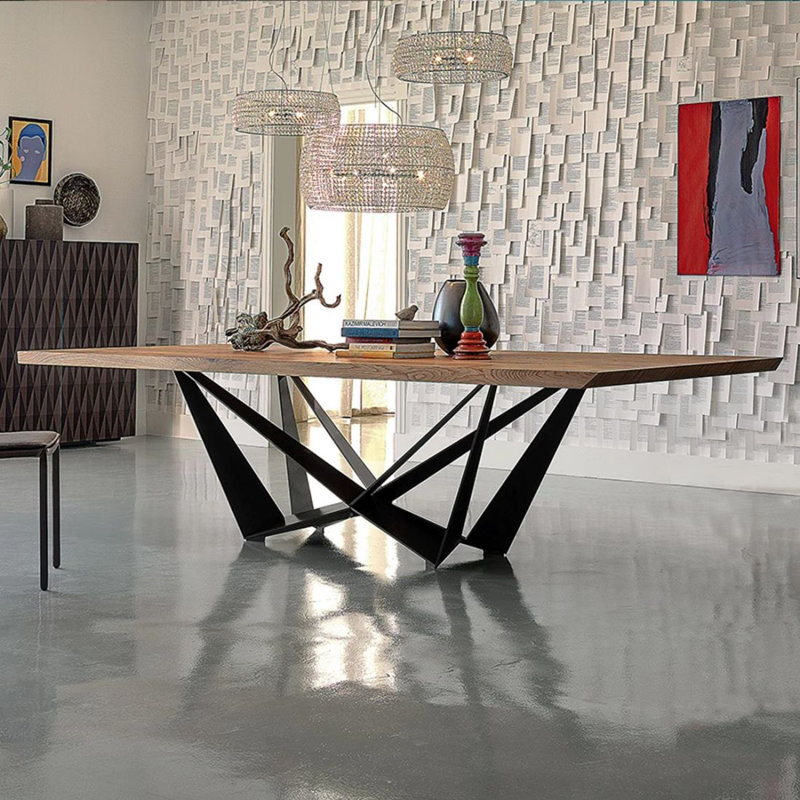 Table de salle à manger rectangulaire en bois massif brun noisette, H 29,53 po x L 78,74 po x l 35,43 po