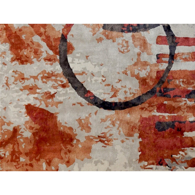 Abstract Area Rug in Ivory, Rectangle 10' x 14'