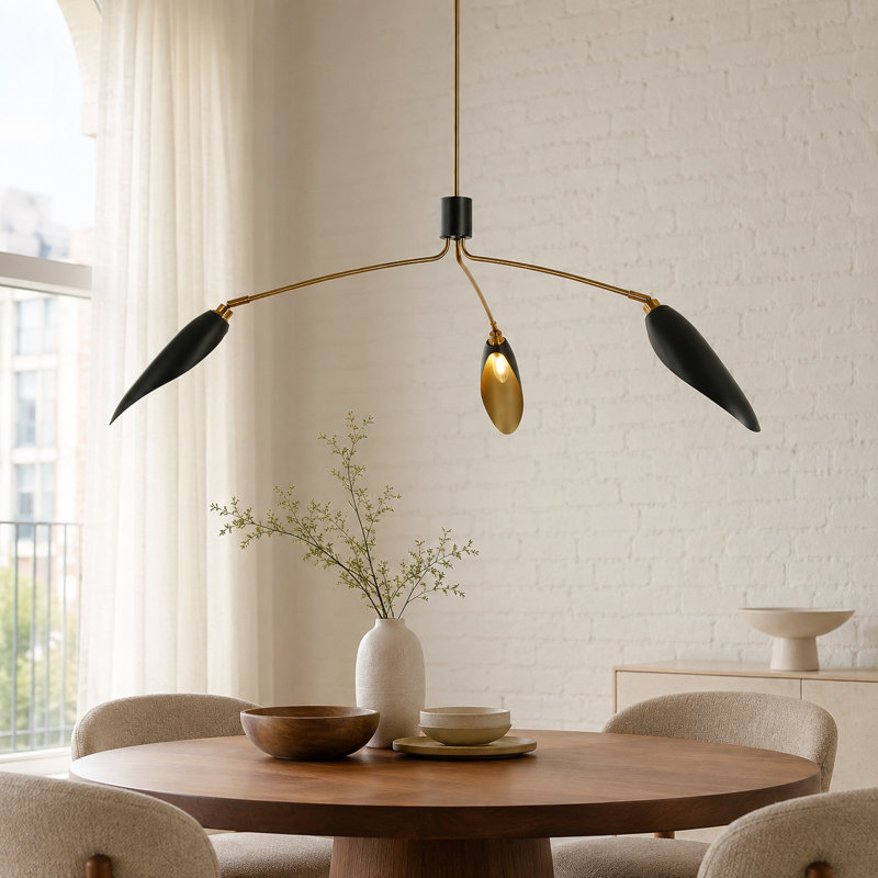 3-light Large 45-inch Width Sputnik Chandelier