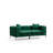 Modern 2-Seat Sofa, Green Polyester Fabric, 77.6 x 27.6 x 35.4 Inches | Beech Wood & Chipboard Frame, Chrome Metal Legs, Includes 2 Pillows, Removable Covers | Comfortable Seating with Fixed Back Cushion, Stylish Design-1346631789