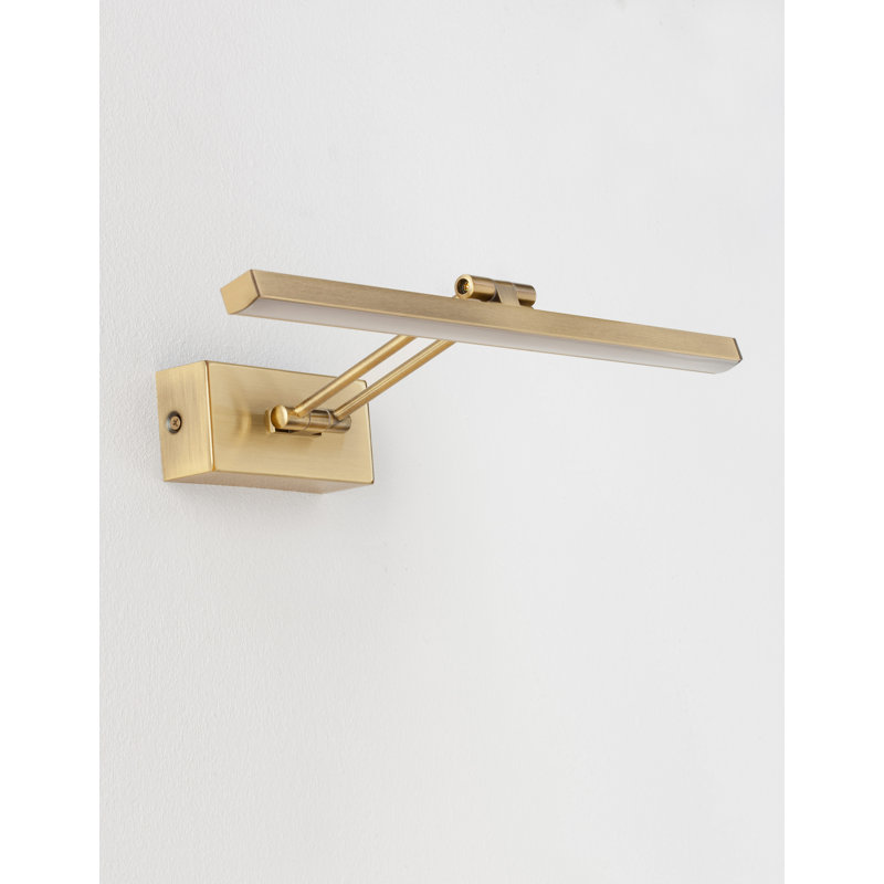1 -Light Hardwired LED Wall Mounted Picture Light, Antique Brass