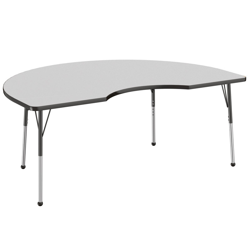 Table d'activité thermofusionnée 48 "x 72" avec pieds à glissière standard - érable / érable / noir, Tanné