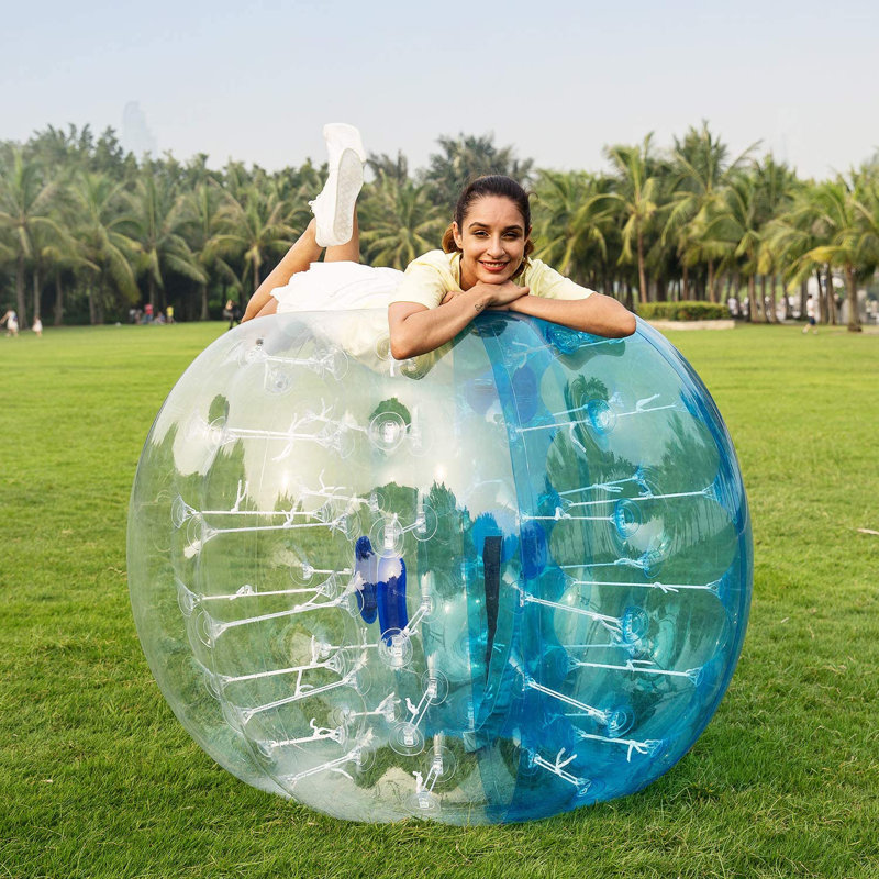 Inflatable Bubble Bounce House Inflatable Bump Balls, Blue/White