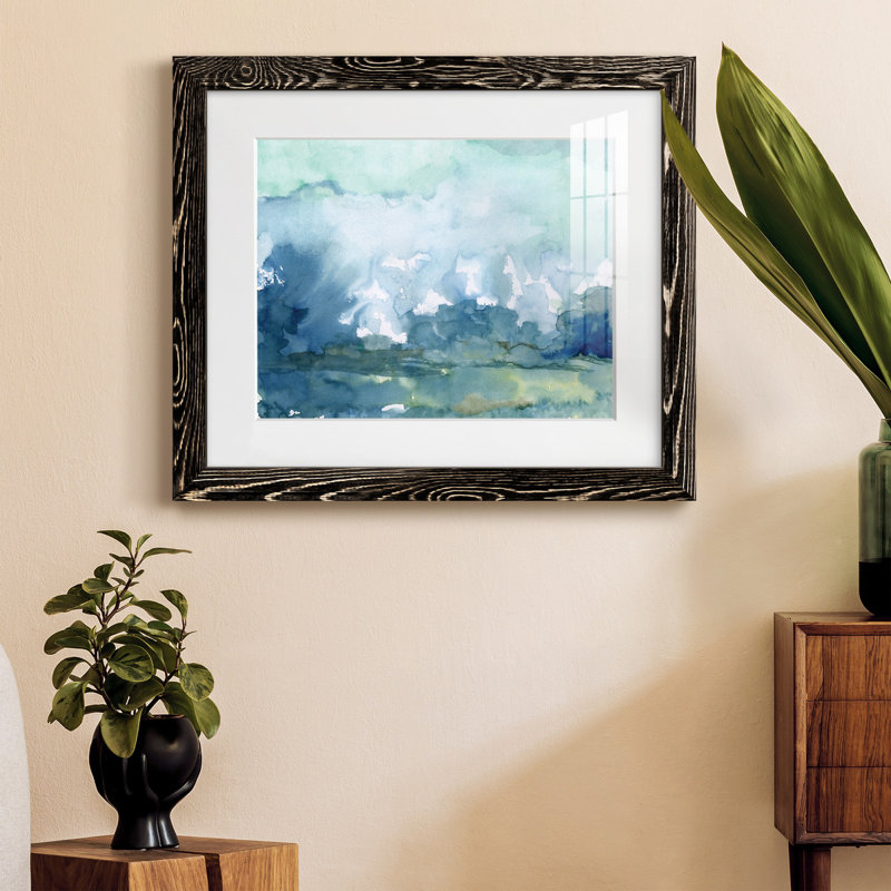 Pluie lointaine - Peinture encadrée, Noir, H 24 po x l 18 po x P 1,5 po, Blanc