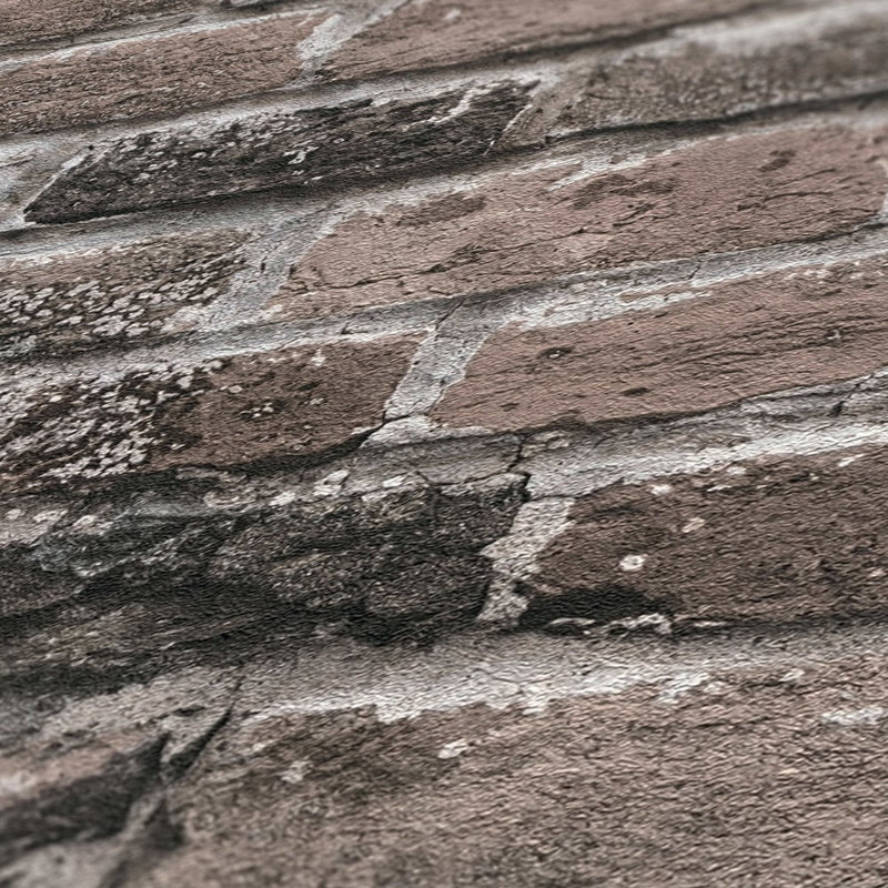 Bricks and More Collection Authentic Brick Wallpaper Roll, Gray