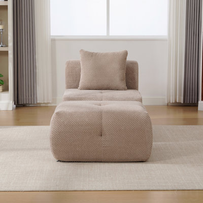 Fauteuil d'appoint sans accoudoir avec repose-pieds