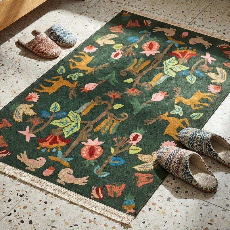 Forest Folk Art Woodland Rug