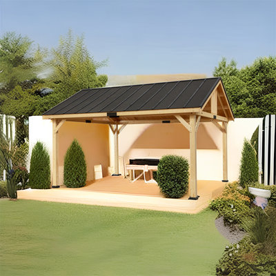 15.5 Ft. W x 13.5 Ft. D Manufactured Wood Patio Gazebo