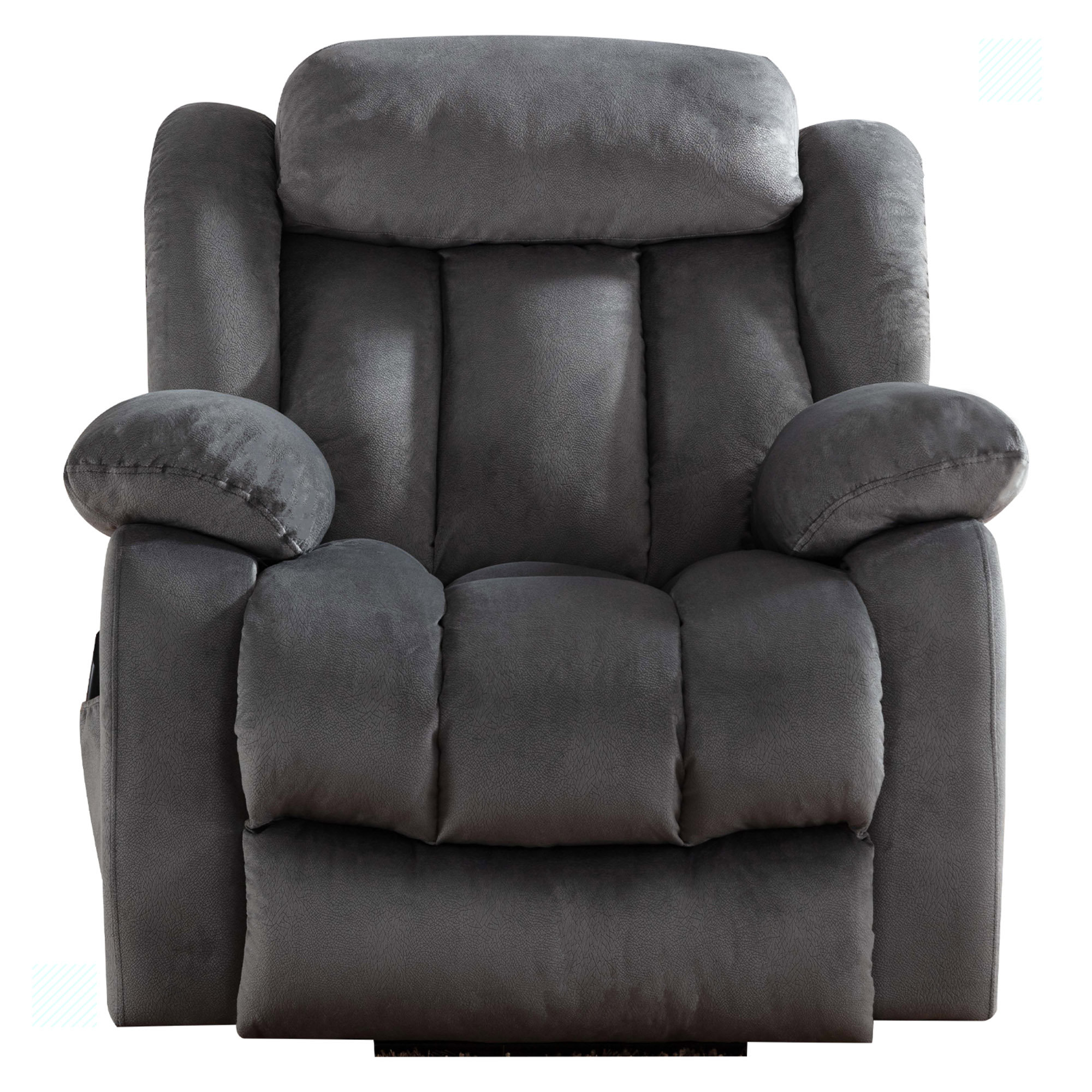 Anky Oversized Chaise Rocker Recliner with Extra Extension Footrest Lark Manor Upholstery Color: Gray Polyester