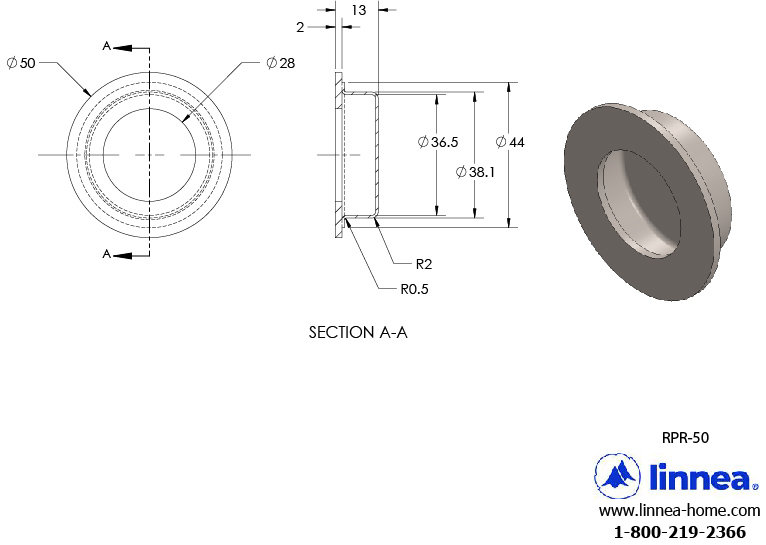Recessed Pull Plate, Satin Brass, 1.97" H x 1.97 W x 1" D