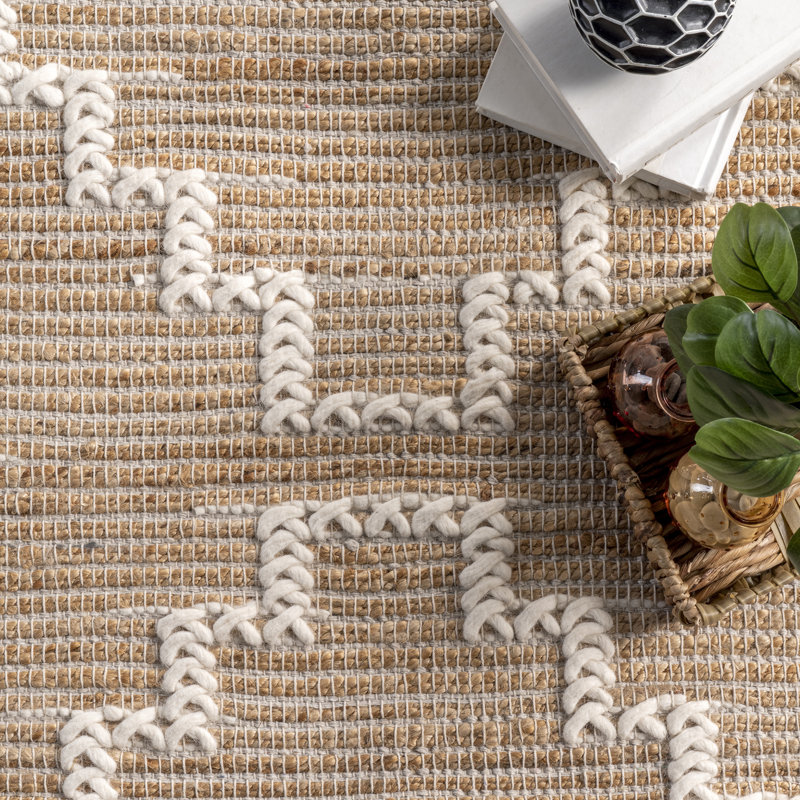 Tapis en coton / laine / jute tissé à la main Nial Southwestern, Rectangle 5 pi x 8 pi