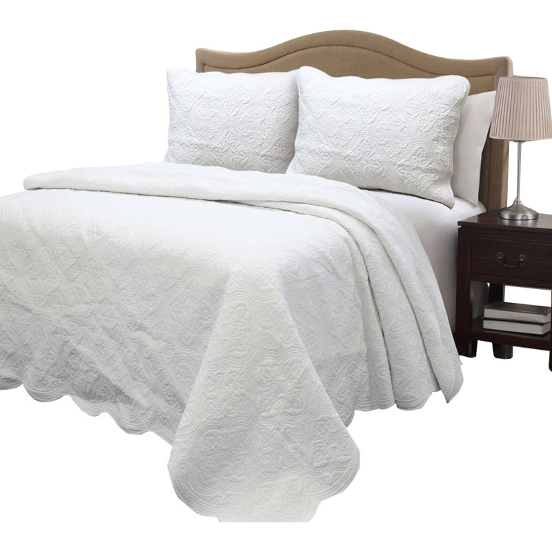 Ensemble réversible standard Terin, Courtepointe très grand et 2 très grandes taies, Blanc