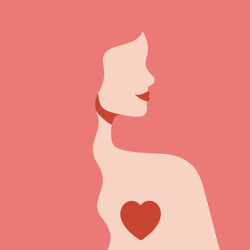 Silhouette Woman by Ponomariova_Maria - Wrapped Canvas Print, 30cm H x 30cm W