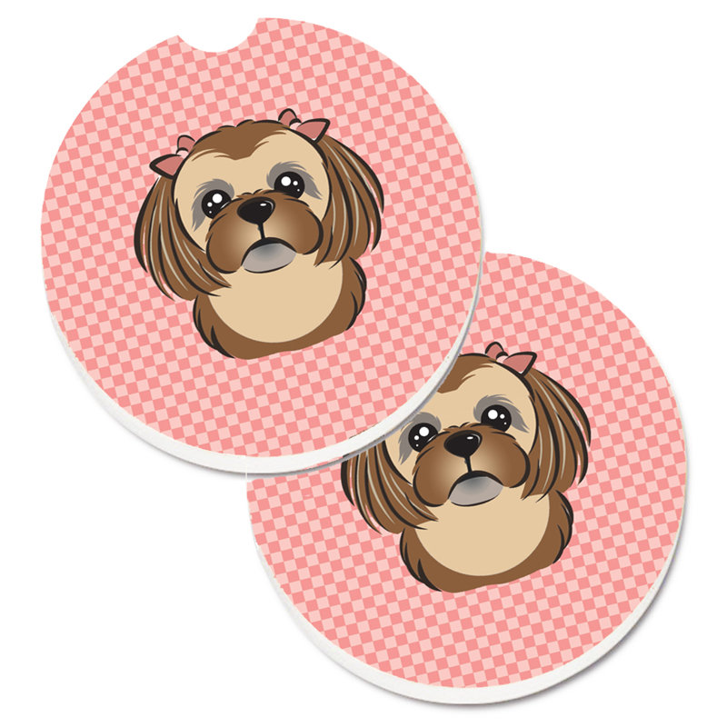Sous-verre Retriever, Rose, Shih Tzu brun