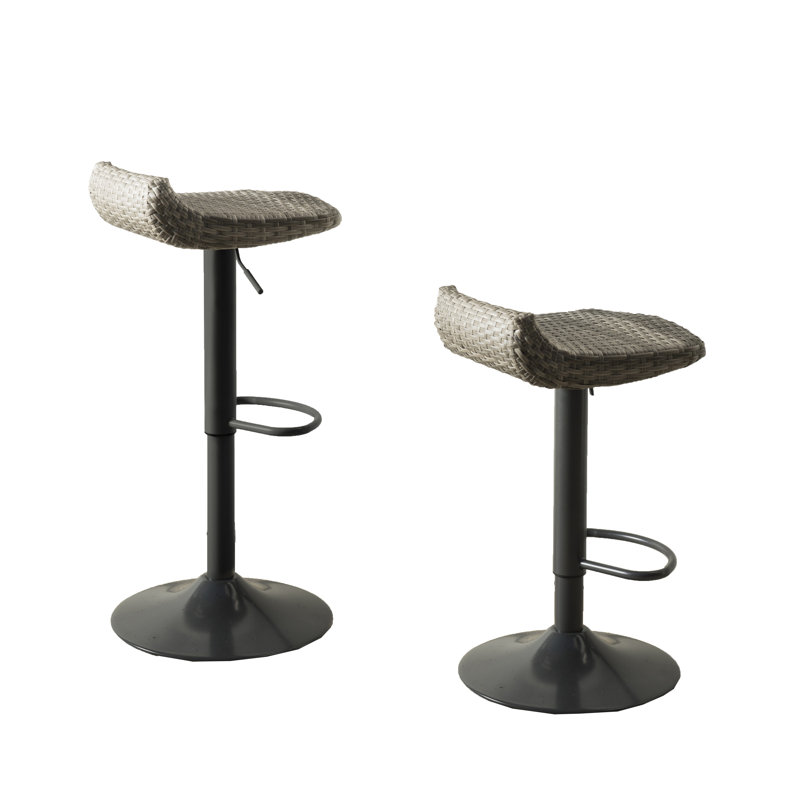 Cannes Outdoor Swivel Bar Stool, Gray