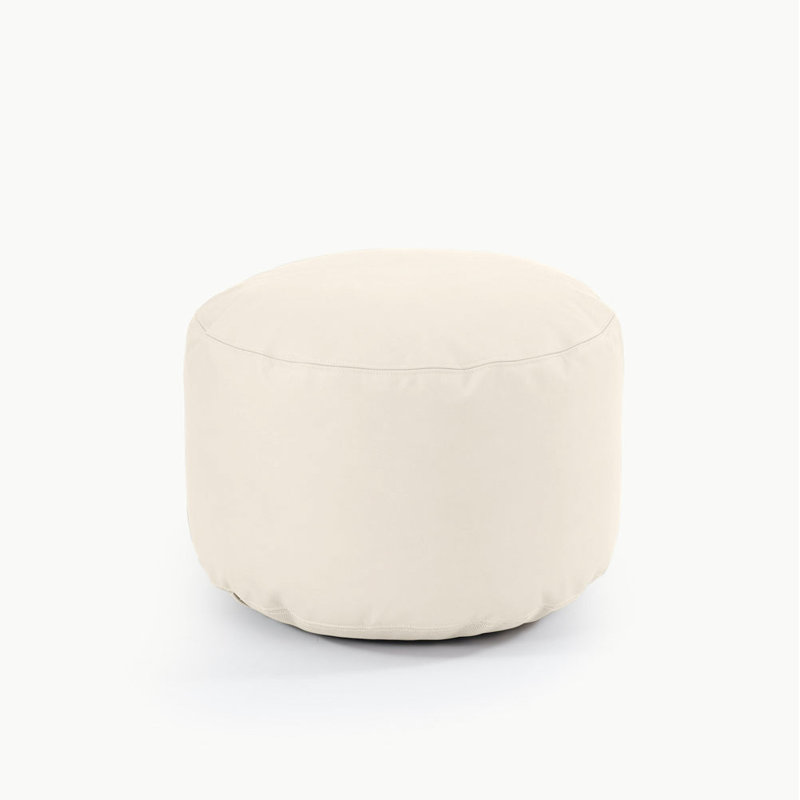 Round Pouf, Ivory 