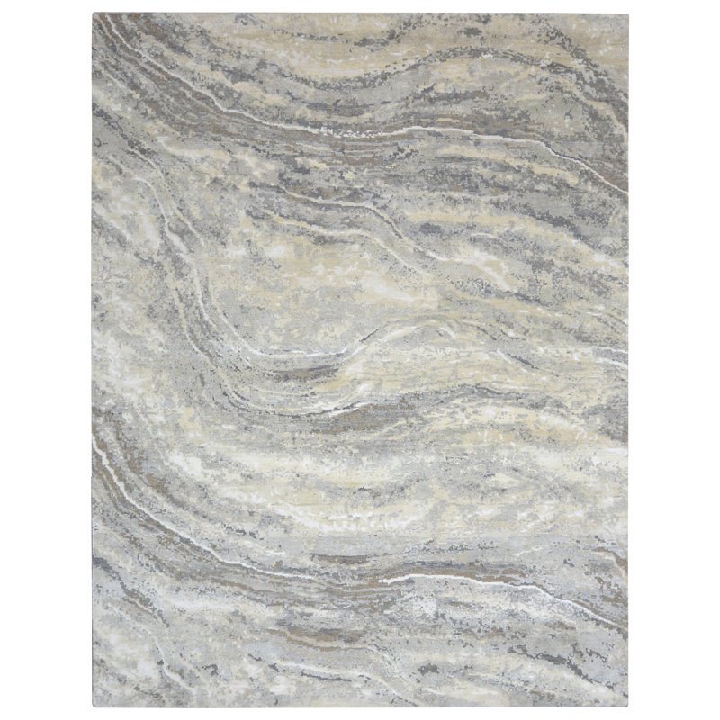 Hand Knotted Abstract Indoor Rug, Rectangle 8' x 10'