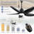42" IP44 Waterproof  Plug-In Outdoor Indoor Ceiling Fan With Light And Remote Control