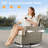 7- Person Rattan Outdoor Seating Group With Swivel Rockers and Fire Pit Table-1991178359