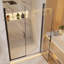 Porte de douche à double pivot 40-42 "x 72" avec verre trempé 1/4 "