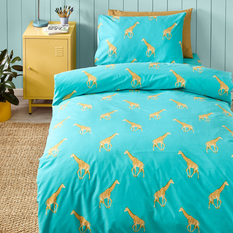 Havin A Giraffe Reversible Duvet Cover Set, Single Duvet Cover + 1 Standard Pillowcase