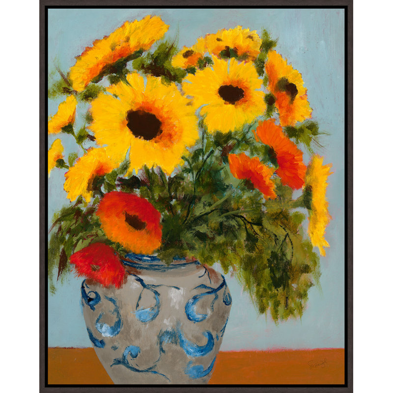 Sunday Sunflowers Painting by Susio Zol, Glass Coat