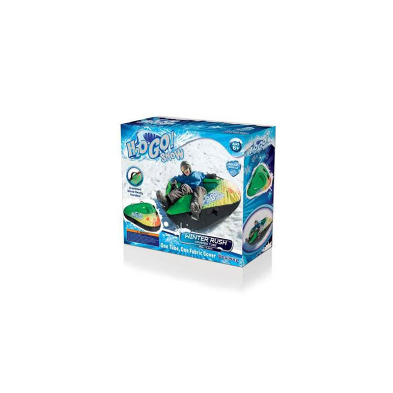 Bestway H2GO Winter Rush Inflatable Kids Large Snow Tube With Fabric Cover Green
