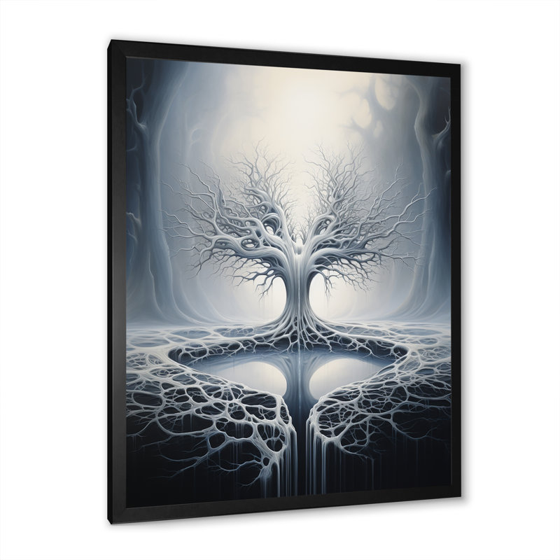 Racines célestes sur toile, surréalisme, Cadre photo noir simple, H 40 po x l 30 po x P 1,5 po