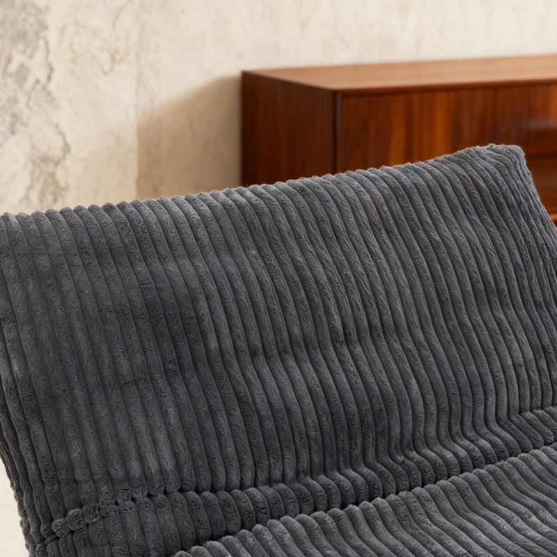 Canapé d'appoint en velours côtelé avec dossier ergonomique Corduroy, Gris foncé